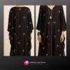 Black Abaya with Pink Bow Embroidery