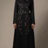 Black Abaya with Pink Bow Embroidery by ZEEFAH Clothing and Tailoring in Islamabad