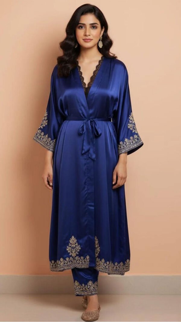 Customizable Luxury Night Gown Set by ZEEFAH Clothing and Tailoring in Islamabad