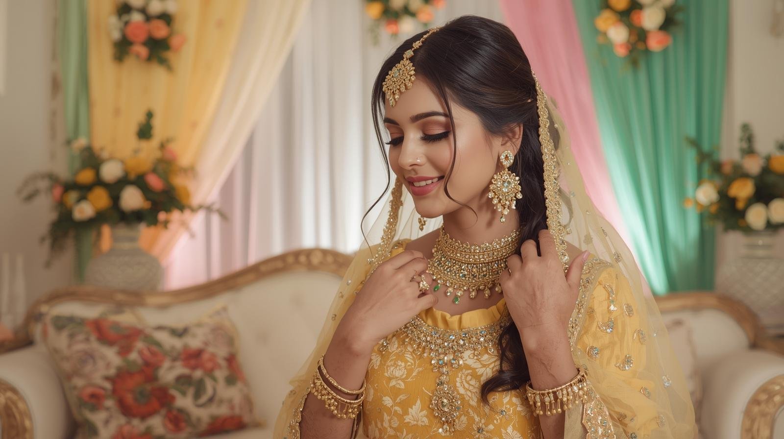 Bridal shower dresses and mehendi outfits stitched in Pakistan