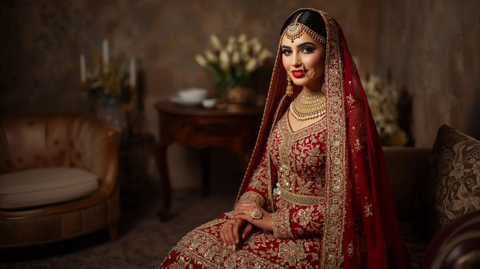 Pakistani bridal dress customized and stitched for USA bride