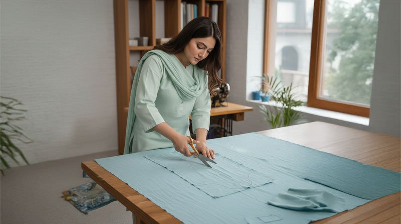 Step 2 Simple Shalwar Kameez Stitching Guide for Beginners by ZEEFAH Clothing and Tailoring in Islamabad