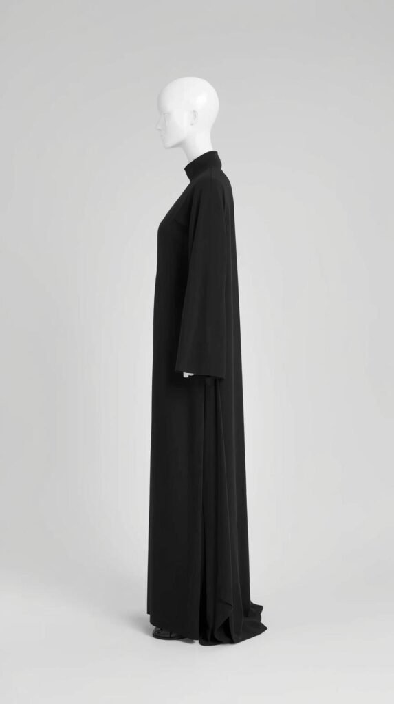 Basic A-Line Abaya (Standard Silhouette) by ZEEFAH Clothing and Tailoring in Islamabad (4)
