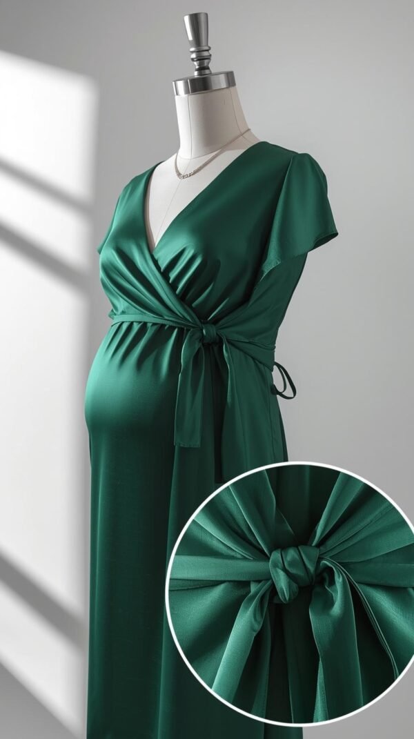 Maternity Dress Wrap Style (Adjustable Waist Strings) by ZEEFAH Clothing and Tailoring in Islamabad