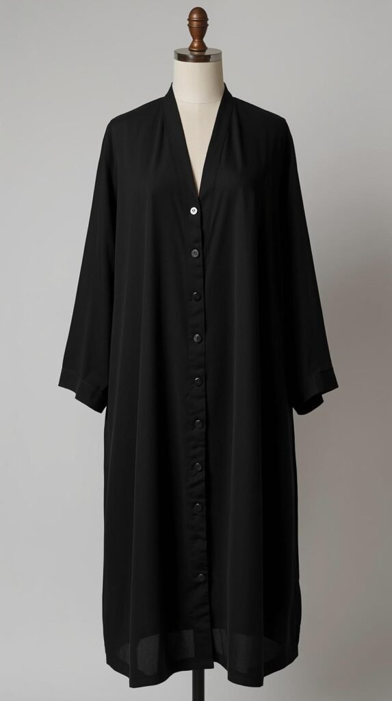 Open Front Abaya (Buttons Snaps) by ZEEFAH Clothing and Tailoring in Islamabad