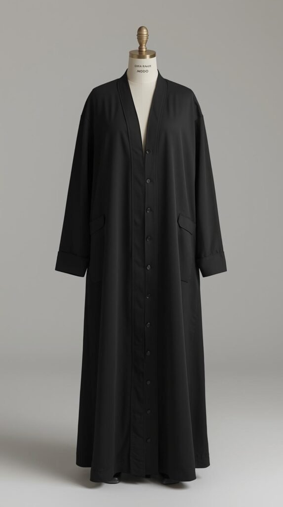 Open Front Abaya (Buttons Snaps) by ZEEFAH Clothing and Tailoring in Islamabad (4)