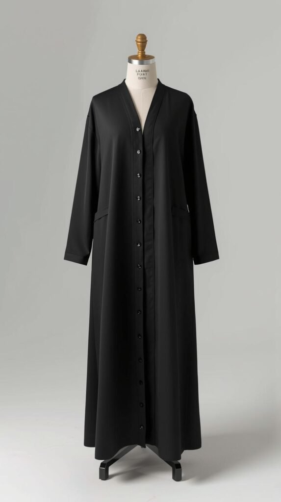 Open Front Abaya (Buttons Snaps) by ZEEFAH Clothing and Tailoring in Islamabad (4)