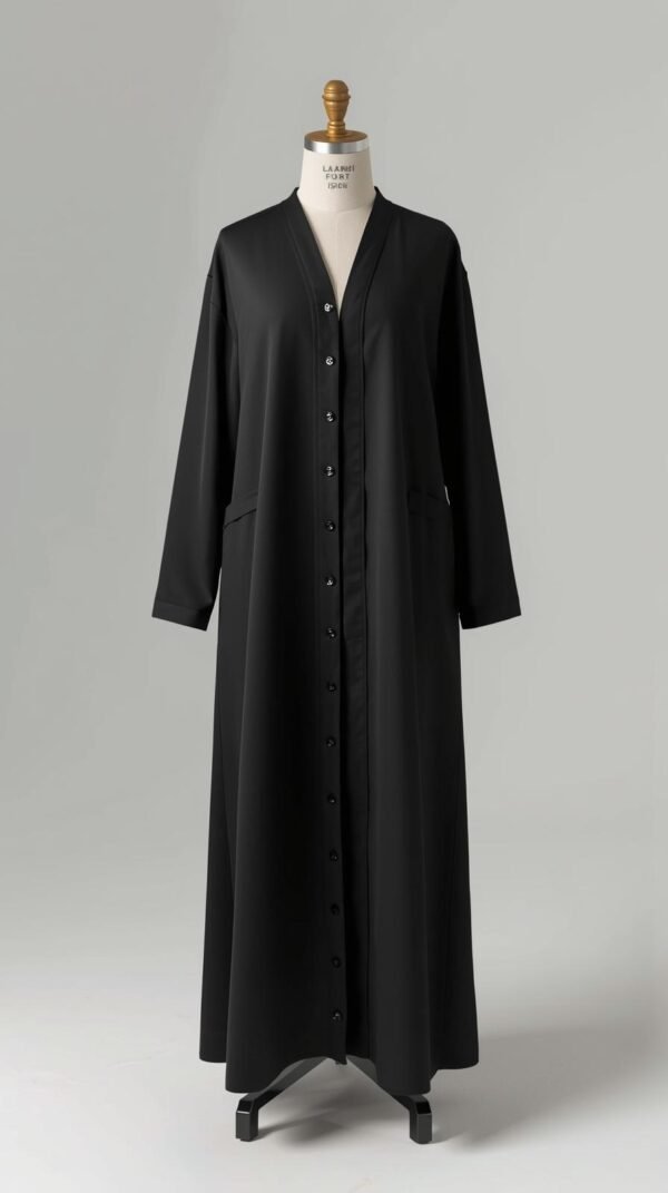 Open Front Abaya (Buttons Snaps) by ZEEFAH Clothing and Tailoring in Islamabad (4)