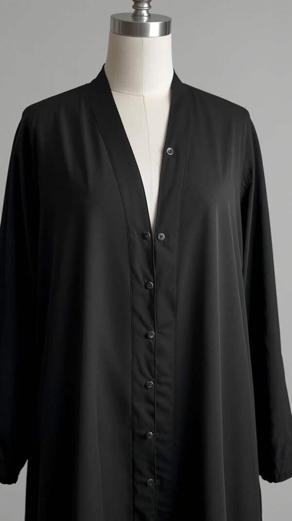 Open Front Abaya (Buttons Snaps) by ZEEFAH Clothing and Tailoring in Islamabad (4)