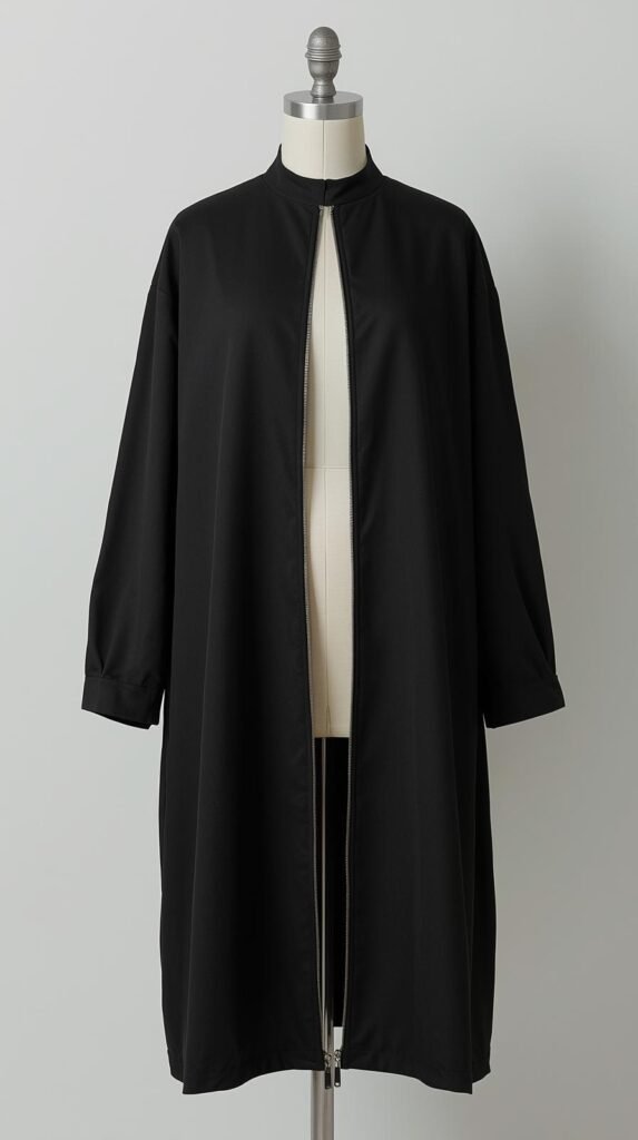 Open Front Abaya with Full Zip by ZEEFAH Clothing and Tailoring in Islamabad