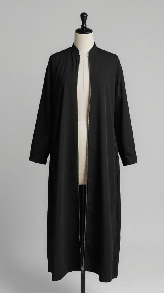 Open Front Abaya with Full Zip by ZEEFAH Clothing and Tailoring in Islamabad