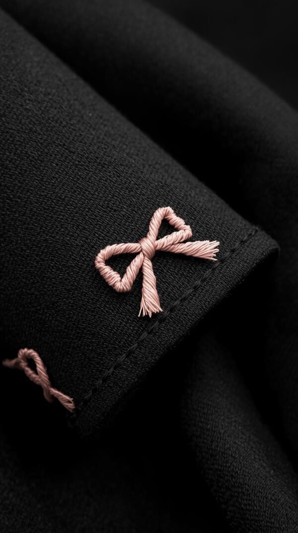 Specialized Sleeve Finish Pink Bow Embroidery by ZEFAH Clothing and Tailoring in Islamabad