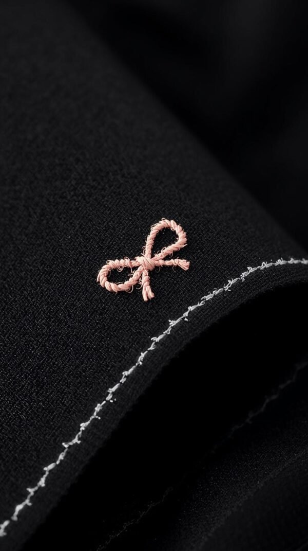 Specialized Sleeve Finish Pink Bow Embroidery by ZEFAH Clothing and Tailoring in Islamabad
