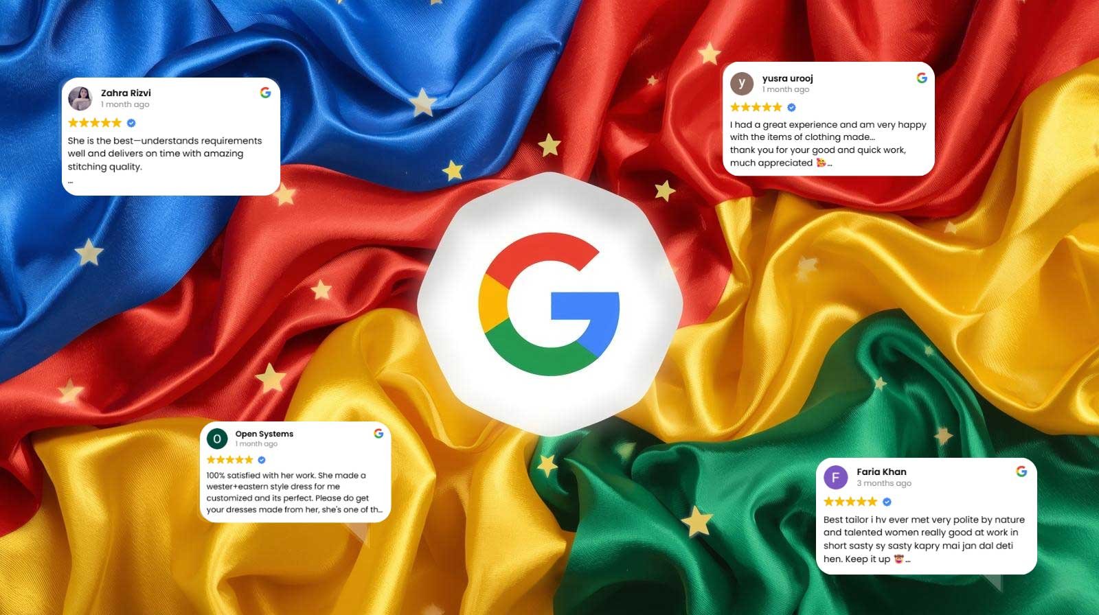 A colorful display of luxury fabrics representing the 5-star trust and resilience of ZEEFAH Clothing and Tailoring.